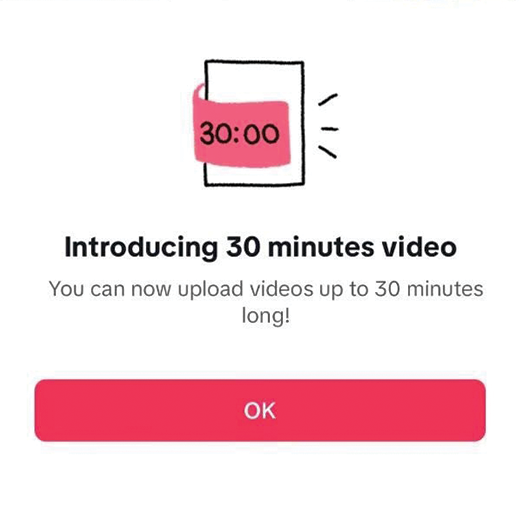 IMage credit: Screenshot of TikTok 30min video upload screen by Matt Navarra
